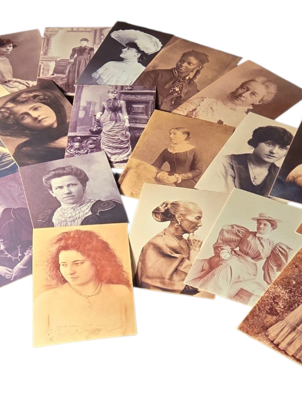 Vintage Portrait Art Prints - Sepia & Cream Historic Photographic Set